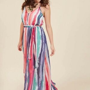 Jack by BB Dakota White Maxi Dress w/ Stripes | Sold at ModCloth | Size Large
